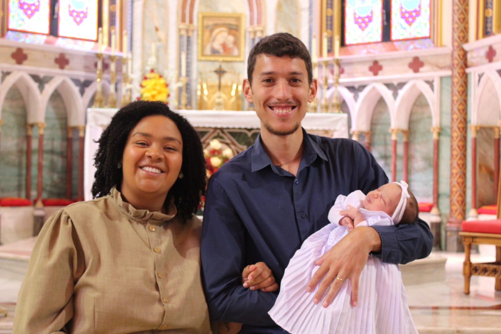 Enzo Furlan com a esposa e a filha
